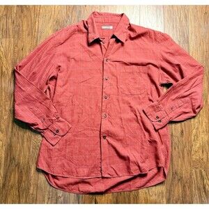 Canali Shirt Mens XL Oxford Cotton Button Up Rust Red Made In Italy